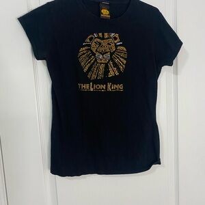 The Lion King Broadway Musical Black Tee with Gold Rhinestones- Short Sleeve